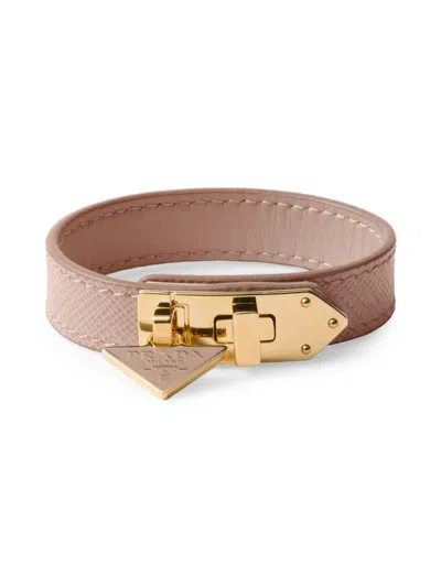 Prada Women's Saffiano Leather Bracelet In Pink