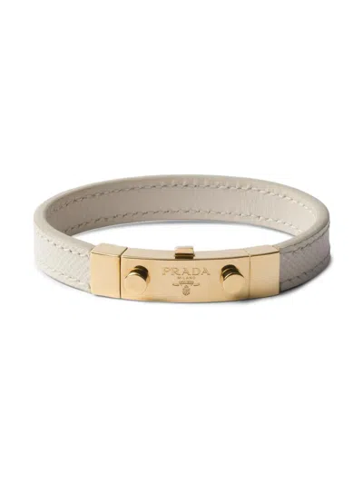 Prada Women's Saffiano Leather Bracelet In Sand