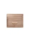 Prada Women's Saffiano Leather Card Holder In Gold