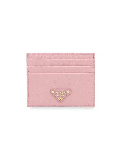 Prada Women's Saffiano Leather Card Holder In Pink