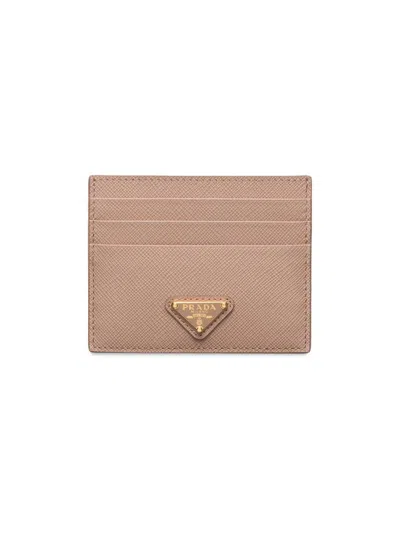 Prada Women's Saffiano Leather Card Holder In Pink