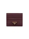 Prada Women's Saffiano Leather Card Holder In Red