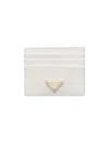 Prada Women's Saffiano Leather Card Holder In White