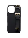 Prada Saffiano Leather Case For Iphone 16 Pro Max In Black