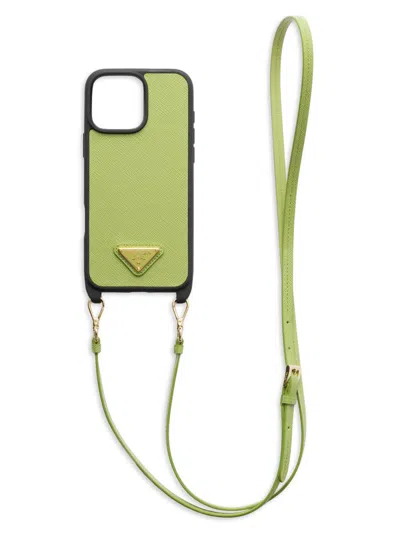 Prada Women's Saffiano Leather Case For Iphone 16 Pro Max In Neutral