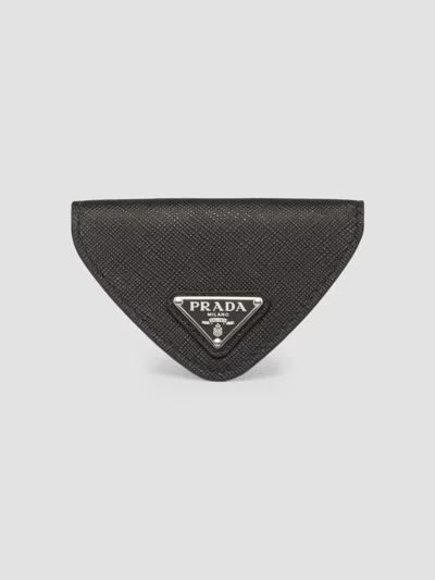 Prada Women's Saffiano Leather Coin Purse In Black