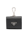 Prada Saffiano Leather Headphone Case In Black