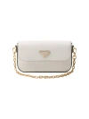 Prada Women's Saffiano Leather Mini Shoulder Bag In White