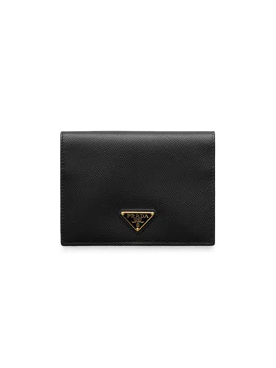 Prada Women's Saffiano Leather Passport Holder In Black