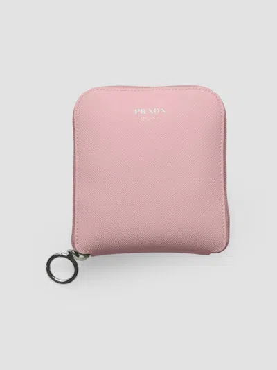 Prada Women's Saffiano Leather Pendant With Re-nylon Tote Bag In Pink