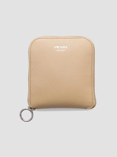 Prada Saffiano Leather Pendant With Re-nylon Tote Bag In Red