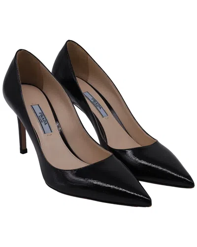 Prada Women's Saffiano Leather Pointed-toe Pump (authentic Pre-loved) In Black