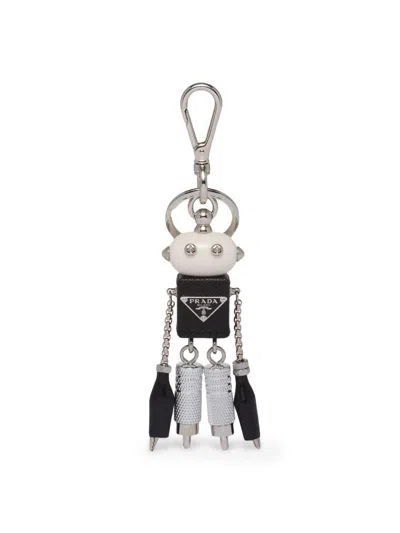 Prada Women's Saffiano Leather Robot Keychain Trick