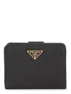 Prada Women's Saffiano Leather Small Continental Wallet In Black