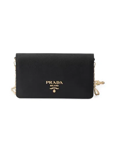 Prada Women's Saffiano Mini Shoulder Bag In Black