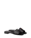 Prada Pantoletten Aus Saffiano-lackleder In Black