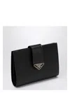 Prada Triangle-logo Wallet In Black
