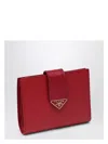 Prada Red Saffiano Small Wallet Women In Red