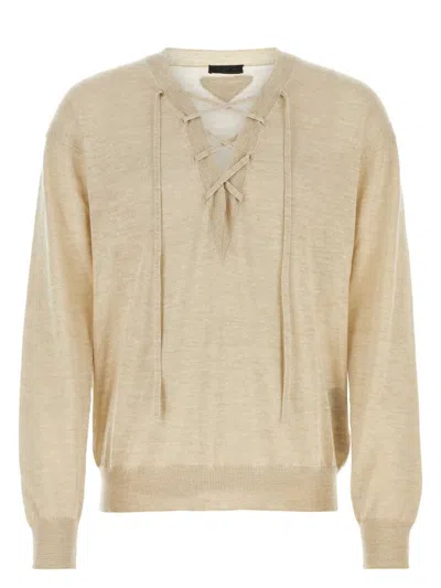 PRADA WOMEN'S SAND CASHMERE BLEND SWEATER