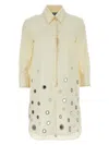 Prada Abito Chemisier In Cotone Sabbia Donna