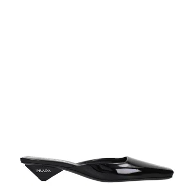 Prada Patent Leather Flat In Black