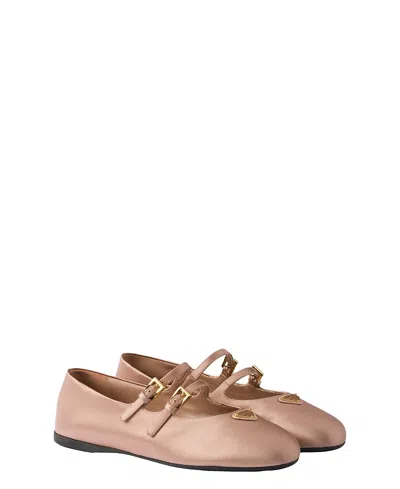 Prada Women's Satin Ballerinas In White