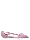 Prada Satin Ballerinas With Cut-out Design And Pointed Toe In Pink