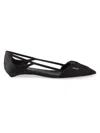 Prada Women's Satin Cut-out Ballerinas In Black
