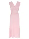 Prada Satin Dress With Lace Detailing And V-neckline