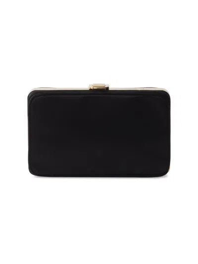 Prada Women's Satin Mini Clutch With Shoulder Strap In Black