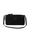 Prada Black Satin Mini Shoulder Bag In Black