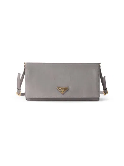 Prada Women's Satin Mini Shoulder Bag In Gray