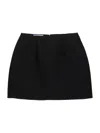 Prada High Waisted Stretch Blend Mini Skirt In Black