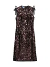 Prada -inspired Sequin Mini Dress With Silk Lining In Brown