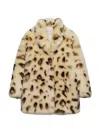 Prada Leopard-print Shearling Coat In Multi