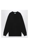 Prada Short Plush Dress With Logo Triangle In Black
