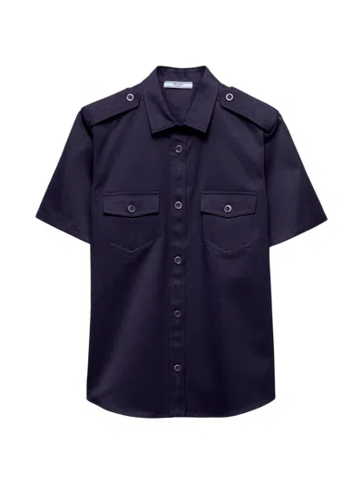 PRADA WOMEN'S SHORT SLEEVED CHINO SHIRT