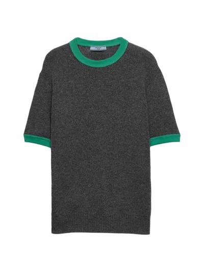 PRADA WOMEN'S SHORT-SLEEVED CASHMERE SWEATER