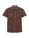 Prada Floral-pattern Patch-pocket Shirt In Brown