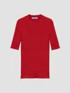 Prada Ribbed Wool Sweater In Red