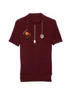 Prada Short-sleeved Wool Sweater With Pendants In Red