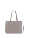 Prada Large Antique Nappa Leather Tote In Gray