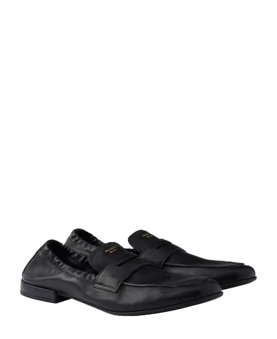 PRADA WOMEN'S SHUFFLE ANTIQUED LEATHER LOAFERS