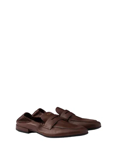 PRADA WOMEN'S SHUFFLE ANTIQUED LEATHER LOAFERS