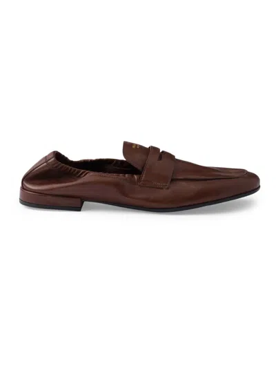 PRADA WOMEN'S SHUFFLE ANTIQUED LEATHER LOAFERS