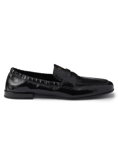 Prada Women's Shuffle Patent Leather Loafers In Black
