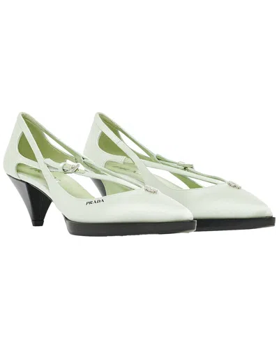 PRADA PRADA WOMEN'S SILK CUT-OUT SATIN PUMP (AUTHENTIC PRE-LOVED)