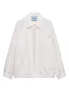 Prada Silk Faille Blouson Jacket In White