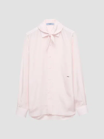 Prada Women's Silk Poplin Shirt In Pink