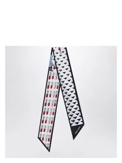 Prada Women's Silk Scarf With Geometric Pattern